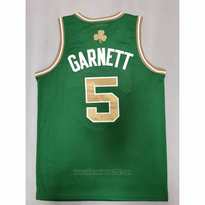 Camiseta Boston Celtics Kevin Garnett #5 Mitchell & Ness 2007-08 Verde